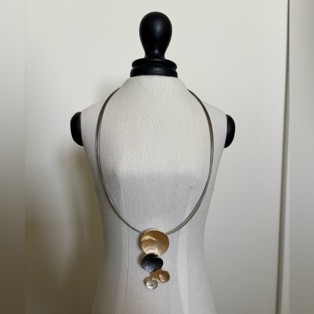 Magnetic clasp gold and silver necklace